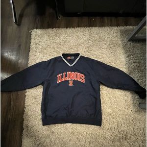 Authentic Illinois Pro Player Windbreaker Pullover Large with pockets!